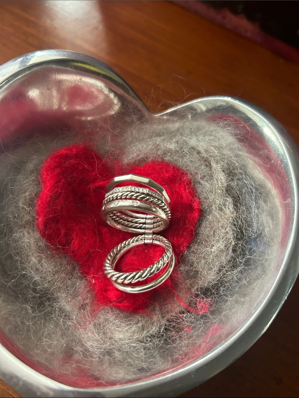David Yurman Sterling Silver Multi-Row Diamond Stax Ring - Picture 6 of 6